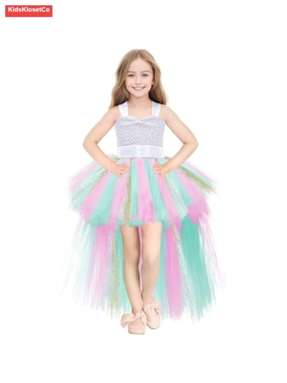 Girls Tulle Tutu Fairy Princess Dress Halloween Birthday Party Outfit
